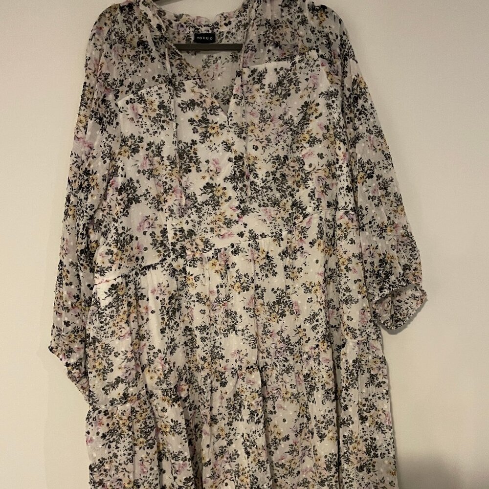 TORRID Embroidered Lined Floral Midi Dress Plus Size